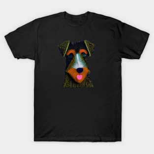 Airedale Terrier 3D effect paper quill T-Shirt